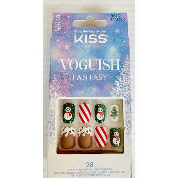 Kiss Voguish Fantasy Press on Holiday Nails One Box - Picture 2 of 2